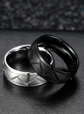 戒指黑色指环不锈钢首饰扳指手饰