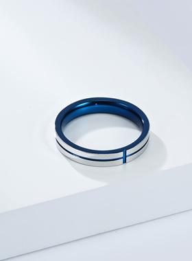 小号5号女戒中性简约风十字钛钢