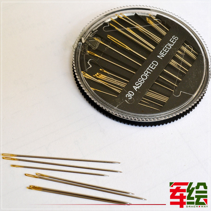 家用手缝针DIY手工针大孔缝衣针被子针缝纫针5529盘装金尾手缝针_虎窝淘