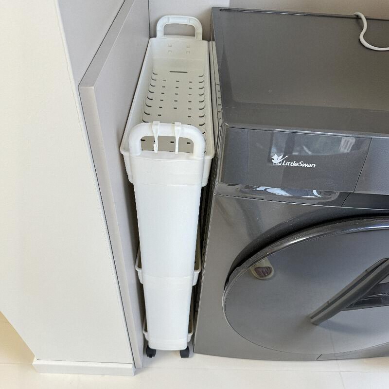 10cm10厘米厨房窄缝收纳柜冰箱缝隙极窄夹缝置物架侧面窄柜窄架 - 图1