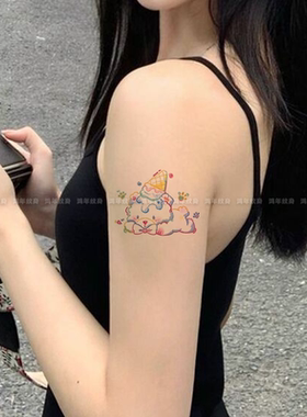 冰淇淋小熊ins风卡通彩色纹身贴