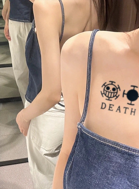 特拉法加罗海贼王手背纹身贴防水