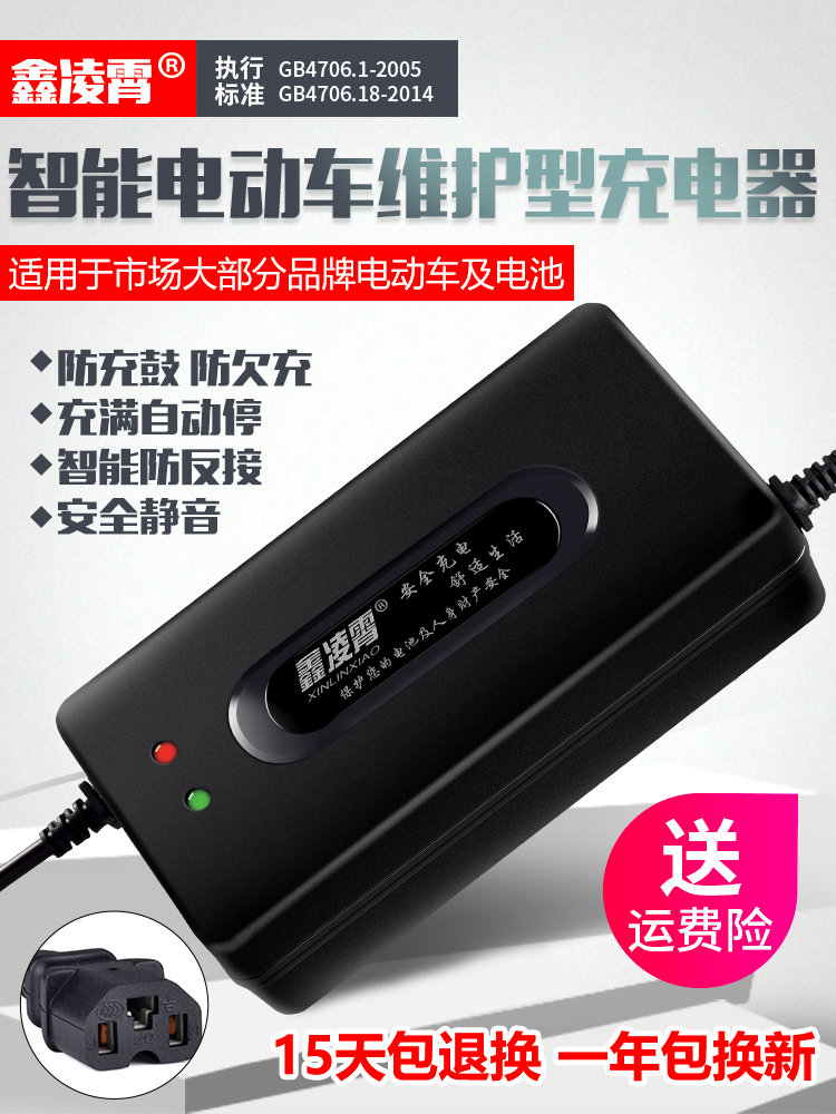 雅迪适用电动车电瓶充电器48V12AH60V20AH72V30AH36V40A50A Y字头-图0