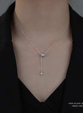 时来运转S999纯银小蛮腰项链女长