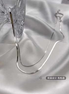 层叠戴蛇骨链项链女ins嘻哈冷淡风锁骨链小众设计感颈链配饰品