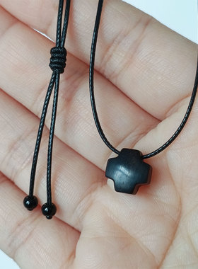 义树家·喜悦原创小巧可爱十字实木吊坠锁骨链其他材质批量可选