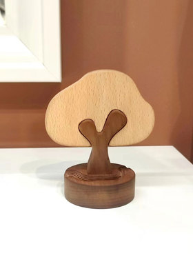 义树家·溪边树实木原创摆件祝福礼物(赠檀木精油)