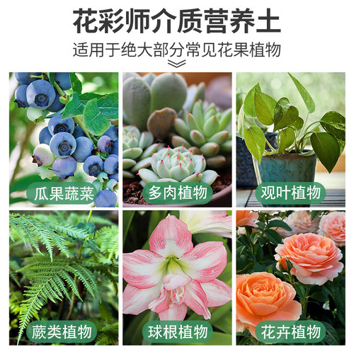 虹越花彩师有机营养土月季蓝莓绣球铁线莲介质多肉土养花通用型土 - 图2