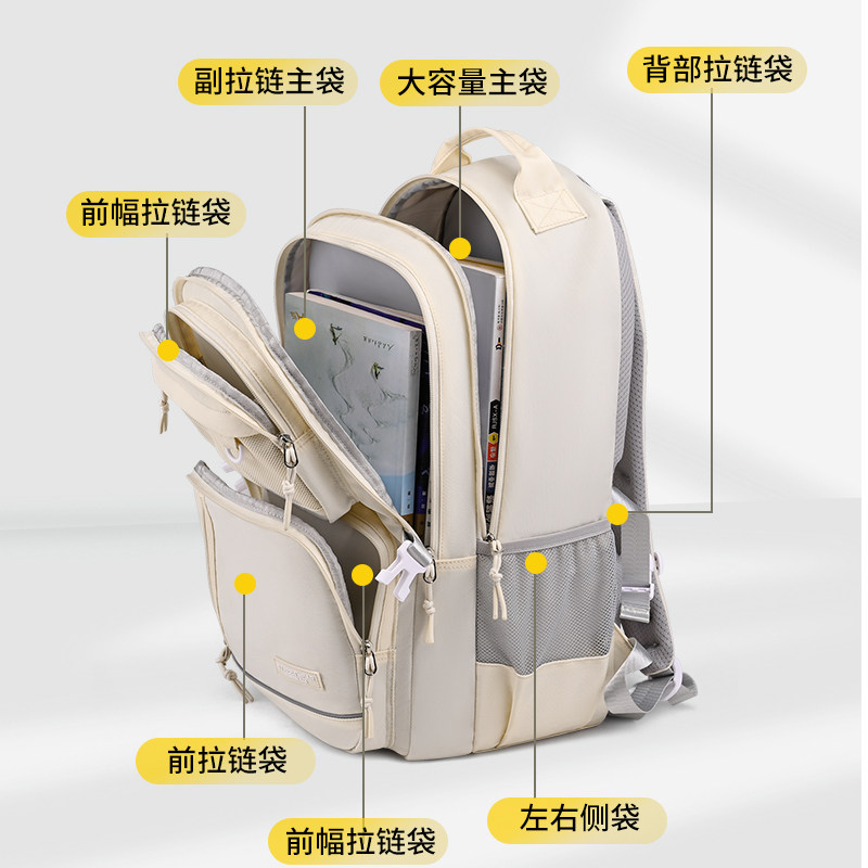 Edison爱迪生高中生书包大容量反光护脊防泼水中学生双肩背包,淘宝优惠券,粉丝福利购,淘宝优惠卷