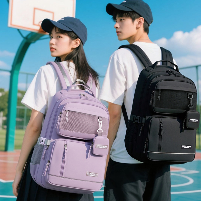 Edison爱迪生高中生书包大容量反光护脊防泼水中学生双肩背包 - 图2