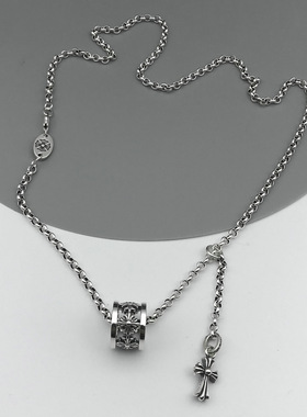 尅罗伈潮ch剋罗伈十字架小蛮腰潮牌嘻哈男女款锁骨链个性吊坠泰银