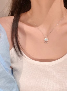 网红同款同心锁项链女平安锁轻奢高级感小众锁骨链精致百搭温柔风