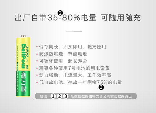 胜瑜7号 5号充电电池1.2v1000毫安空调电视遥控鼠标儿童玩具通用 - 图2