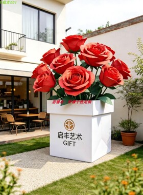 七夕高端手工玫瑰美陈摆件