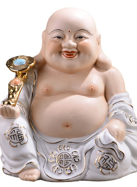 创意陶瓷大肚笑佛摆件客