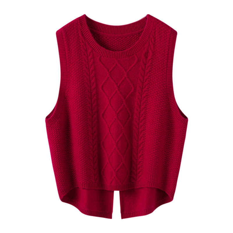 给足你惊喜！针织羊绒衫女马甲无袖后开叉纯羊绒打底衫,淘宝优惠券,粉丝福利购,淘宝优惠卷