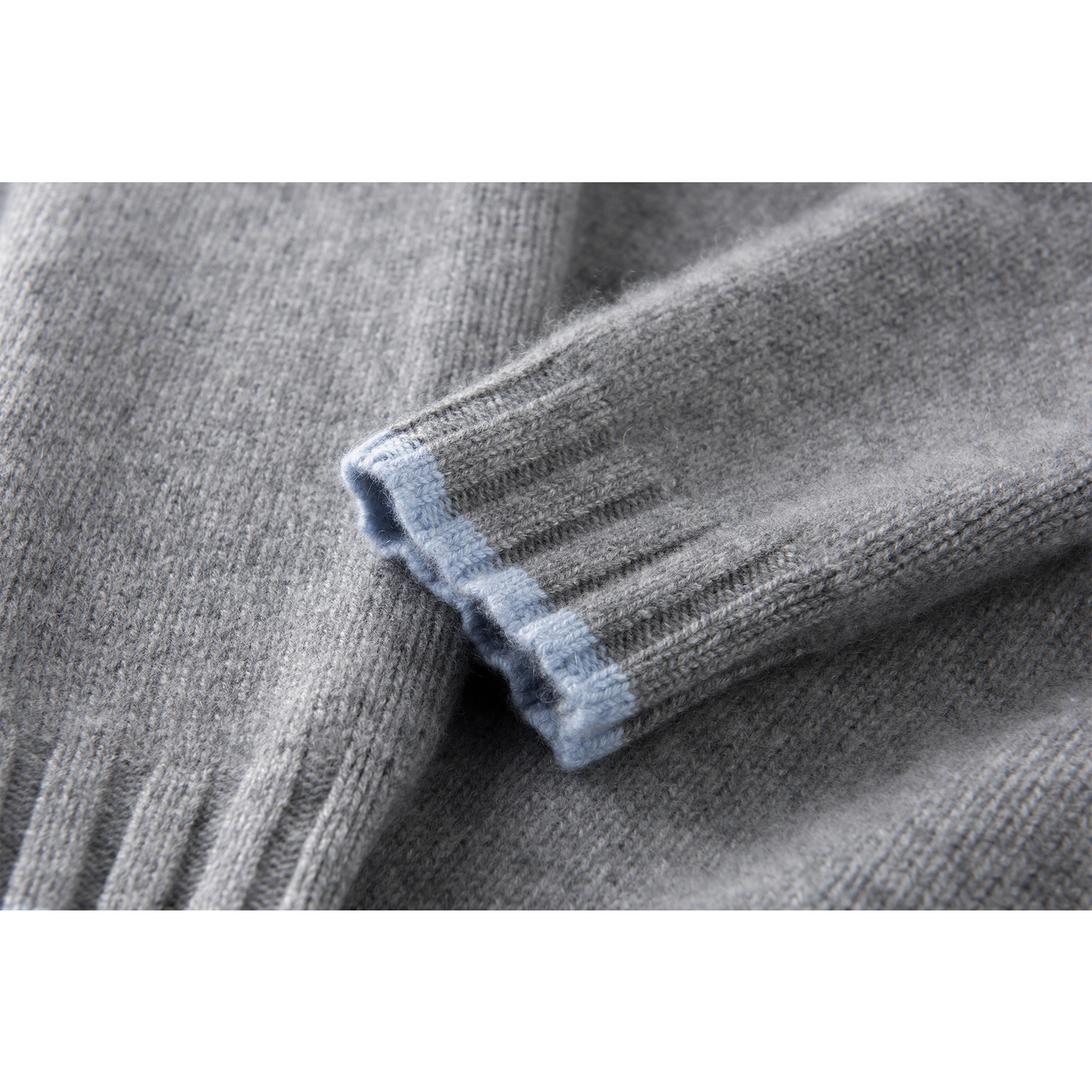 独爱气质款~加厚假两件纯山羊绒衫女圆领100%纯羊绒毛衣宽松秋冬 - 图1