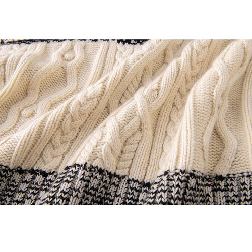 偏爱的款~新款休闲费尔岛纹理提花百分百纯山羊绒针织毛衣女 - 图1