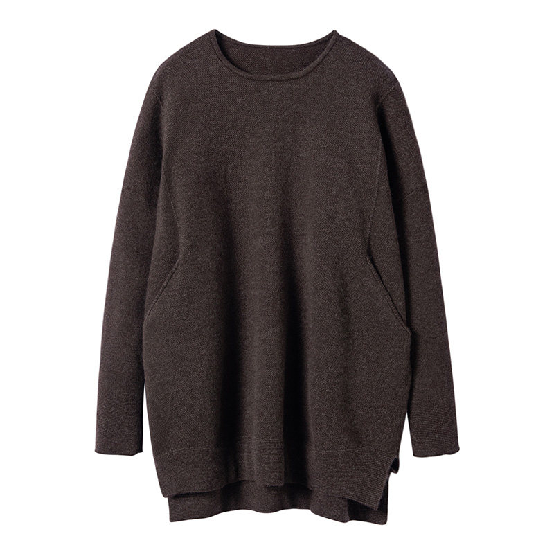 腔调大气！100%纯山羊绒下摆开叉不对称侧口袋加厚女毛衣宽松秋冬,淘宝优惠券,粉丝福利购,淘宝优惠卷