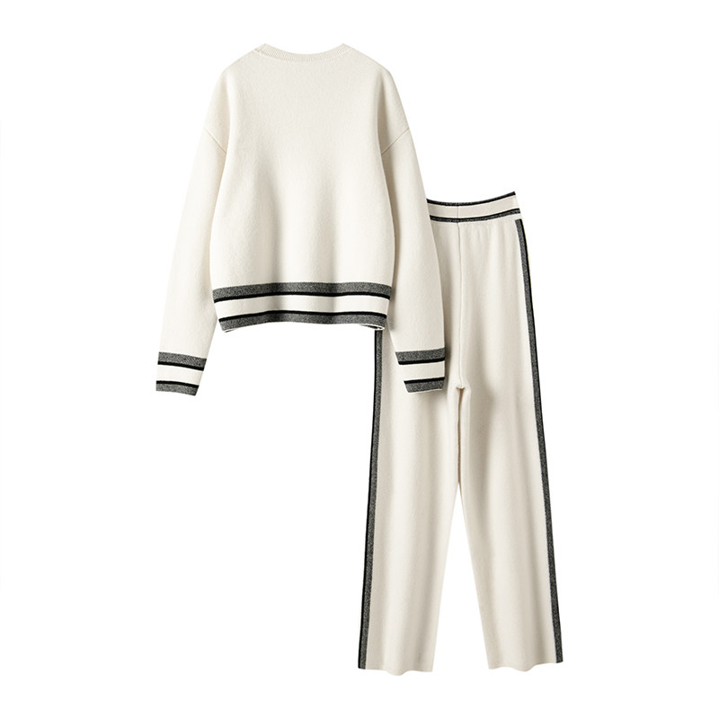 意大利系列！太好看！加厚圆领羊绒衫女毛衣休闲阔腿裤子羊绒套装,淘宝优惠券,粉丝福利购,淘宝优惠卷