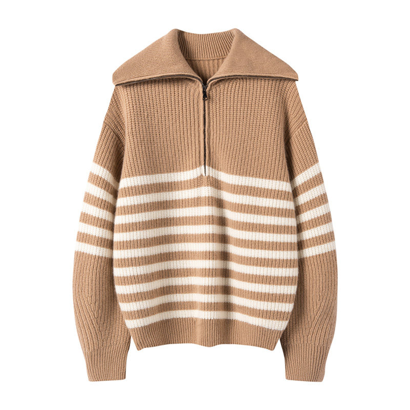 巴黎海魂条~海军领/高领 套头纯羊绒衫女秋冬条纹针织羊绒毛衣,淘宝优惠券,粉丝福利购,淘宝优惠卷