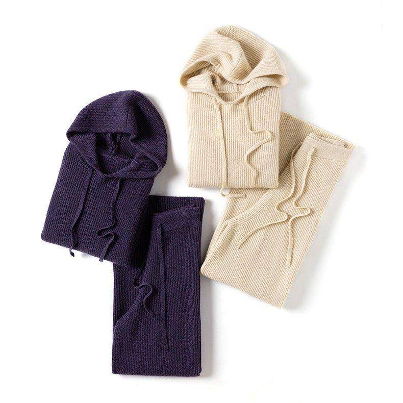 意大利~奢！重磅1000克！连帽羊绒衫女卫衣羊绒裤女外穿羊绒套装,淘宝优惠券,粉丝福利购,淘宝优惠卷