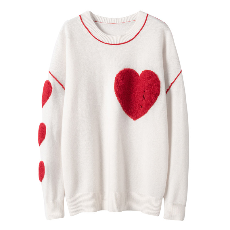 萨琪尼慵懒宽松小众毛绒爱心羊绒毛衣女100%纯山羊绒针织衫,淘宝优惠券,粉丝福利购,淘宝优惠卷