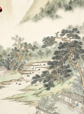 清代永瑢松壑层轩图明清传统彩色
