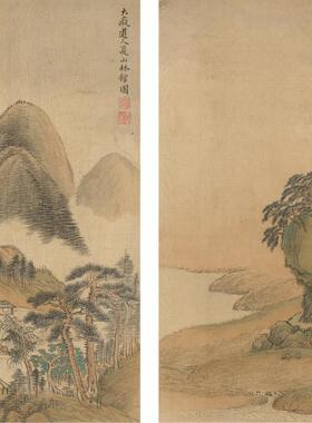清王翚山水画册复古水墨书画花