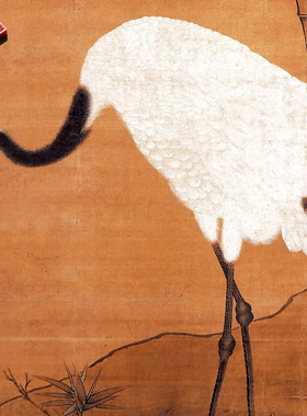 明边景昭竹鹤图仙鹤花鸟画古代书