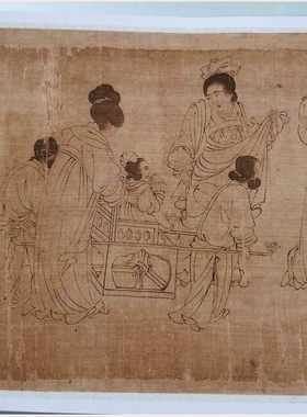 五代周文矩宫中图卷复古书画人
