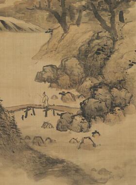 蓝瑛楚山秋霁图复古书画挂轴山水