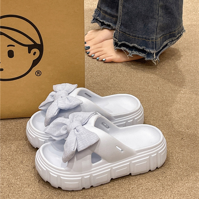 厚底增高凉拖鞋女夏季新款外穿可爱蝴蝶结交叉室内居家防滑一字拖,淘宝优惠券,粉丝福利购,淘宝优惠卷
