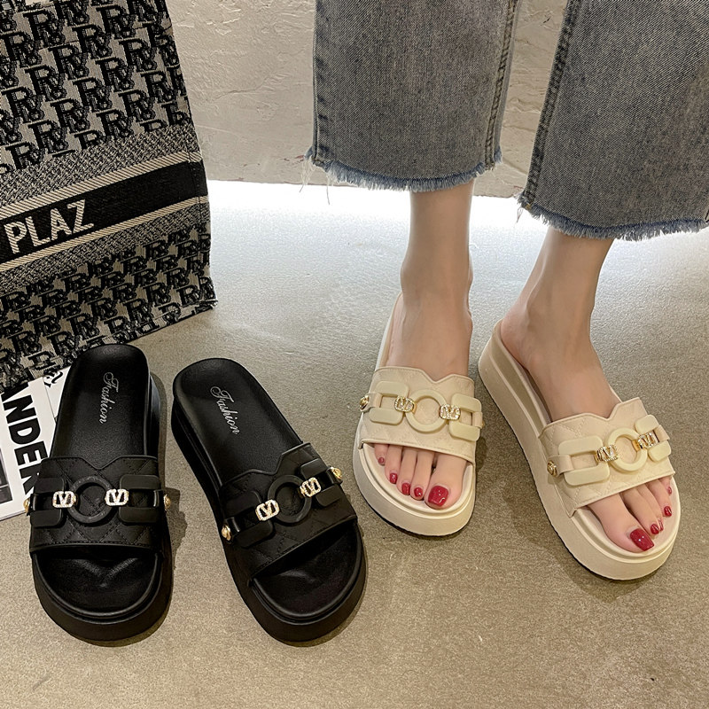 小香风拖鞋女夏外穿2025年新款厚底网红凉鞋沙滩凉拖鞋子时尚舒适,淘宝优惠券,粉丝福利购,淘宝优惠卷