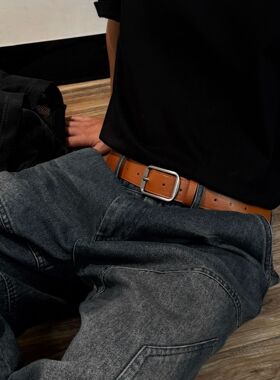 ins年轻男女通用针扣皮带男韩版复古简约耐用潮流百搭牛仔裤腰带