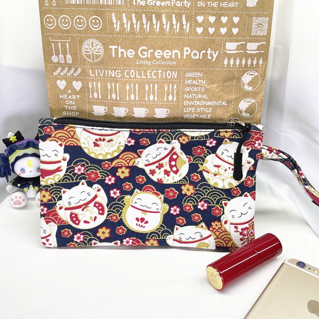 Thickened Gary cartoon printed canvas long wallet zipper mobile phone bag clutch lipstick small items storage bag Thickened Gary cartoon printed canvas long wallet zipper mobile phone bag clutch lipstick small items storage bag