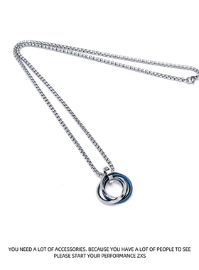 高级感克莱因蓝圆环项链