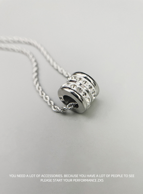 超闪高级感镶钻嘻哈吊坠项链男女