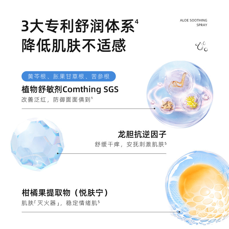 玥之秘芦荟舒润喷雾补水保湿爽肤水化妆水女男学生官方正品180ml