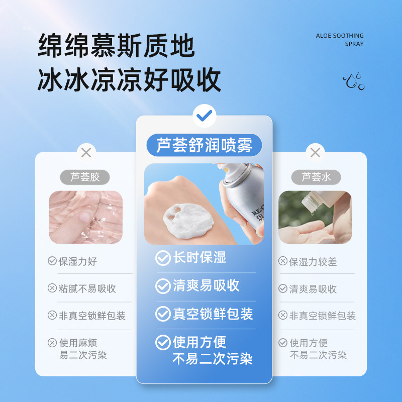玥之秘芦荟舒润喷雾补水保湿爽肤水化妆水女男学生官方正品180ml