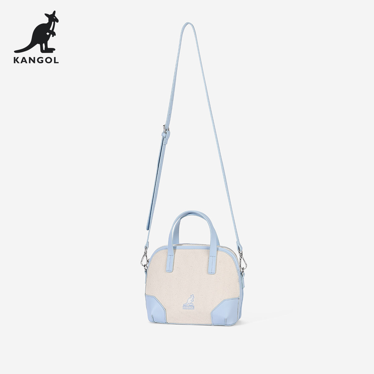 KANGOL单肩贝壳包包女时尚拼接学院风手提包高级感百搭休闲斜挎包,淘宝优惠券,粉丝福利购,淘宝优惠卷
