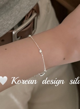 韩国南大门性冷淡风饰品 S925纯银椭圆珠珠拼接项链高级感女叠戴