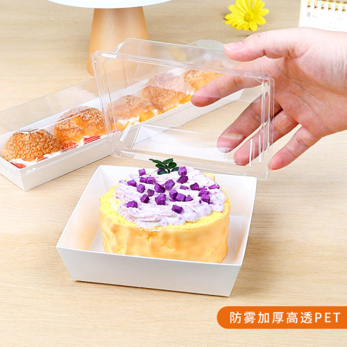 食品级三明治包装盒西点肉松小贝雪媚娘泡芙毛巾蛋糕卷牛皮纸盒子 - 图0