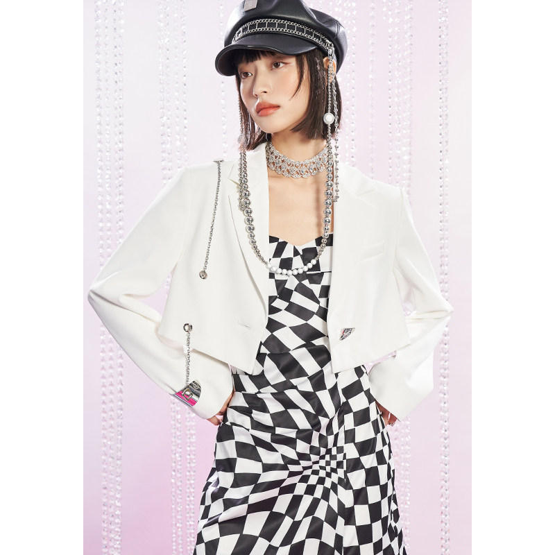 洛丽帕链条装饰短款小西装外套女春 洛丽帕西装