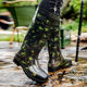 迷彩高档雨鞋男款高筒防滑钓鱼鞋雨靴防水鞋水靴工作胶鞋洗车套鞋