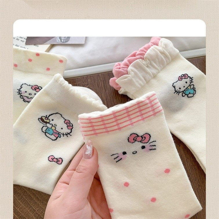 秋冬款猫咪袜子女袜白色长筒袜女ins日系甜美卡通花边百搭长袜,淘宝优惠券,粉丝福利购,淘宝优惠卷