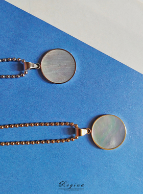 regina复古创意天然贝毛衣链贝壳