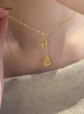 新款葫芦项链女复古轻奢精致高级设计小众百搭时尚新中式锁骨链