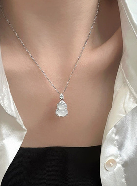 甜美清冷感冰透小葫芦吊坠项链女新中式小众高级锁骨链颈链批发