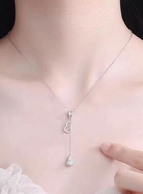 抖音快手网红新款葫芦项链女轻奢小众设计高质感锁骨链毛衣链配饰